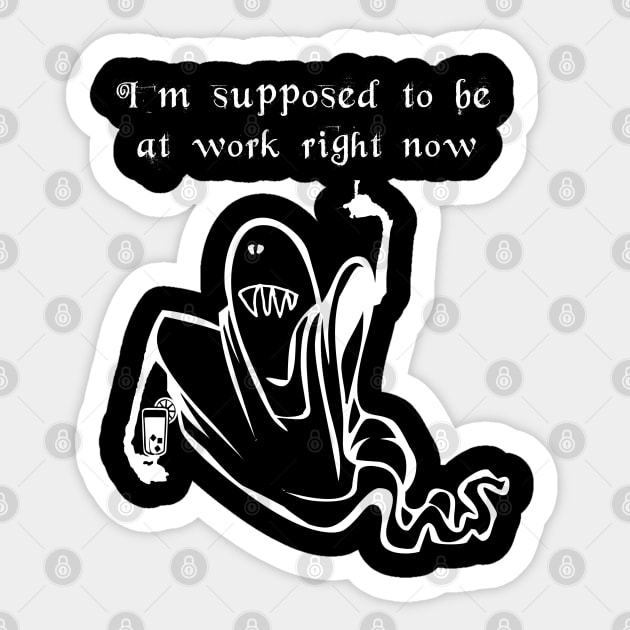 Funny Skeleton Ghost Sticker by FlyingWhale369